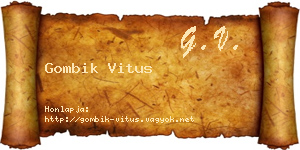 Gombik Vitus névjegykártya